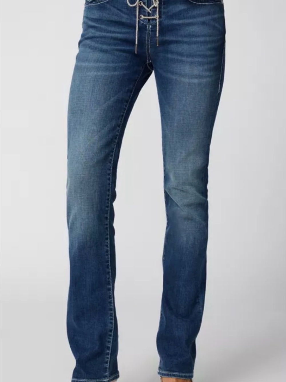 Tru Religion Billie Mid Rise Lace up Jeans